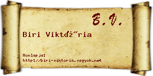 Biri Viktória névjegykártya
